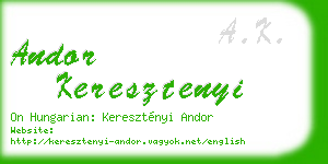 andor keresztenyi business card