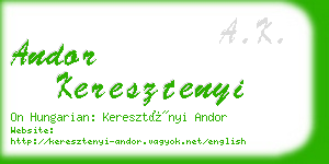 andor keresztenyi business card